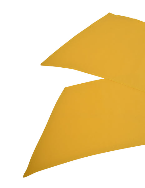 Chanel Vintage Yellow Silk Lavaliere Bow Long Sash Scarf