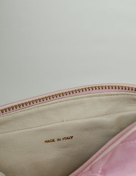 Chanel Vintage Quilted Baby Pink Satin Tassel Bag