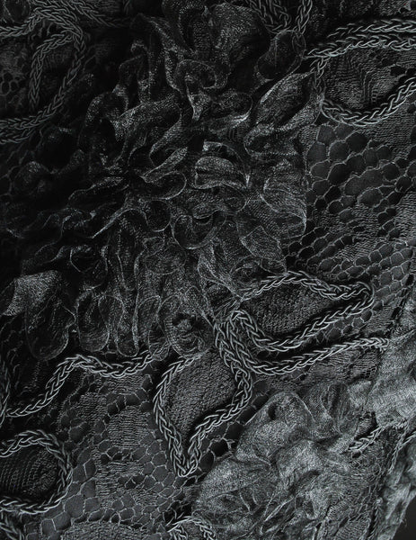 Chanel Vintage Black Lace Floral Bralette Bustier Top