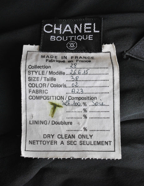 Chanel Vintage Black Silk Chiffon Tie Top & Palazzo Pant Ensemble