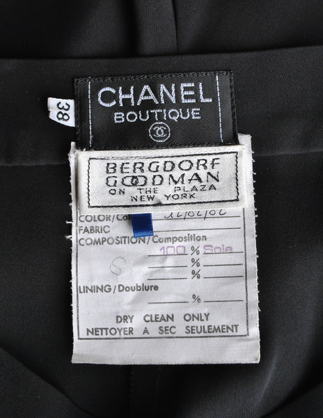 Chanel Vintage Black Silk Chiffon Tie Top & Palazzo Pant Ensemble - Amarcord Vintage Fashion
 - 11