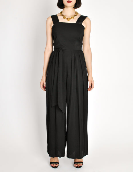 Chanel Vintage Black Silk Chiffon Tie Top & Palazzo Pant Ensemble - Amarcord Vintage Fashion
 - 4