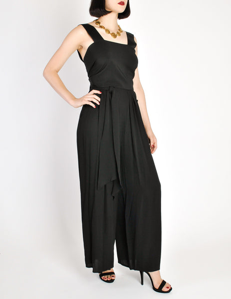 Chanel Vintage Black Silk Chiffon Tie Top & Palazzo Pant Ensemble - Amarcord Vintage Fashion
 - 5