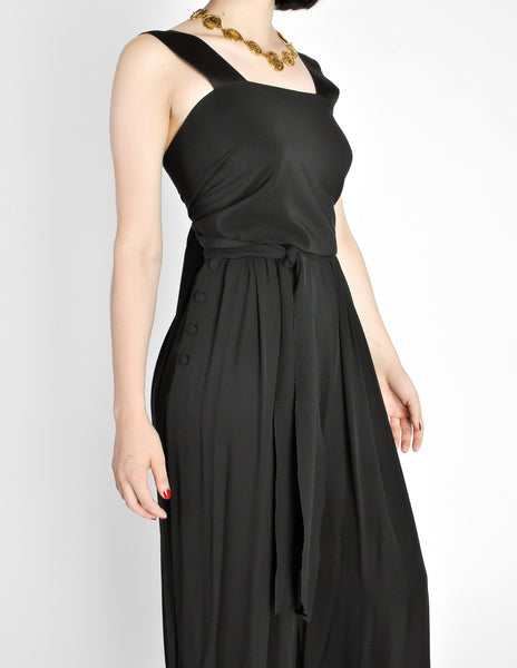Chanel Vintage Black Silk Chiffon Tie Top & Palazzo Pant Ensemble - Amarcord Vintage Fashion
 - 6