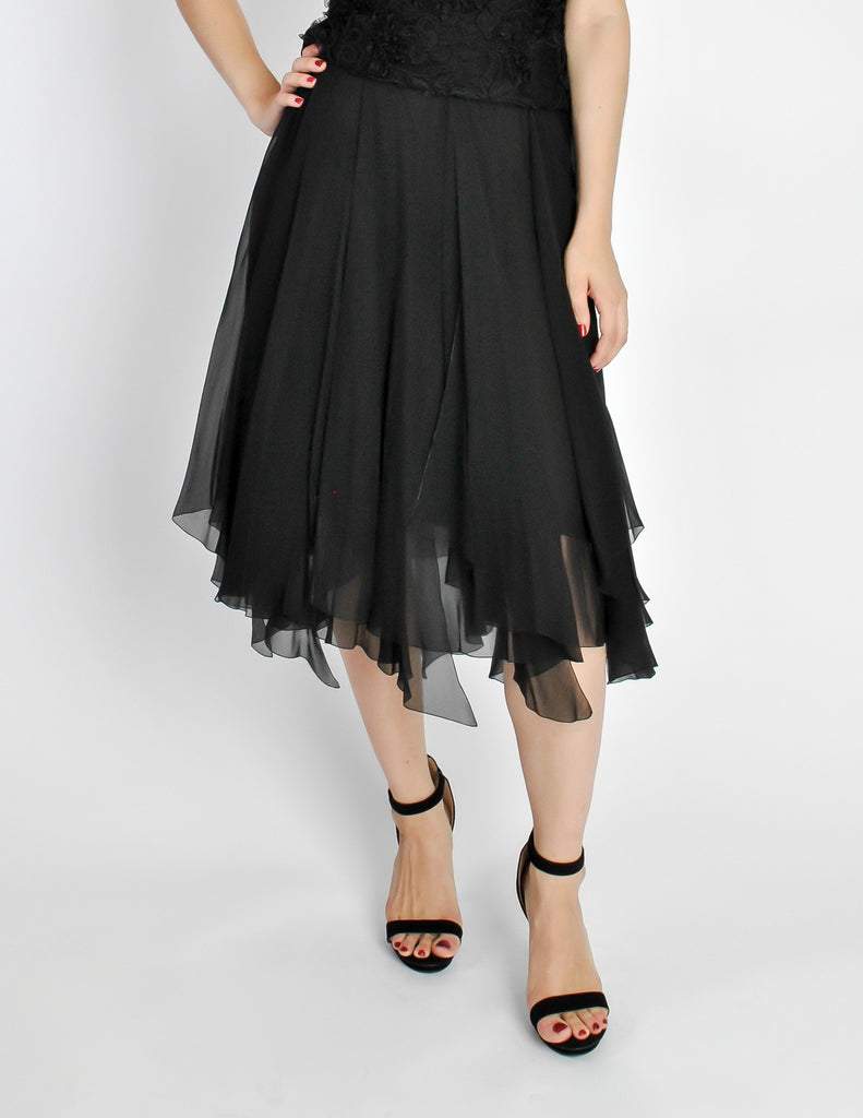 Chanel Vintage Midi Length Skirt - Black Skirts, Clothing