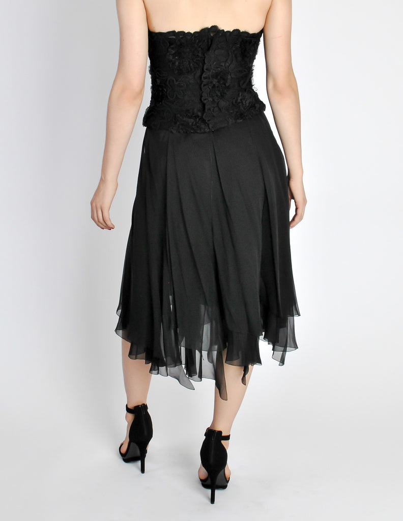 Chanel Vintage Black Silk Chiffon Layered Skirt – Amarcord Vintage