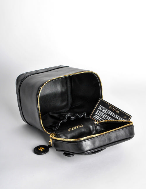 CHANEL シャネル vintage ケース 黒 Chanel Vintage Black Cosmetic Case – Amarcord Vintage Fashion