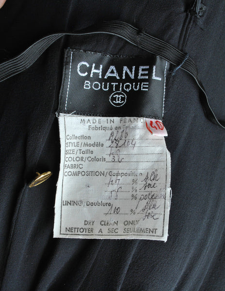 Chanel Vintage Black & Gold Silk & Tulle Evening Gown - Amarcord Vintage Fashion
 - 13