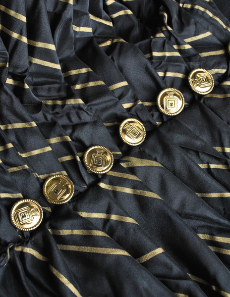 Chanel Vintage Black & Gold Silk & Tulle Evening Gown - Amarcord Vintage Fashion
 - 12