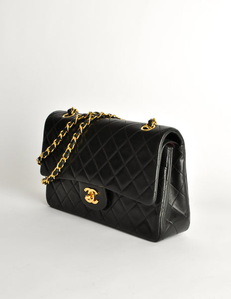 Vintage classic double flap bag quilted lambskin best sale medium