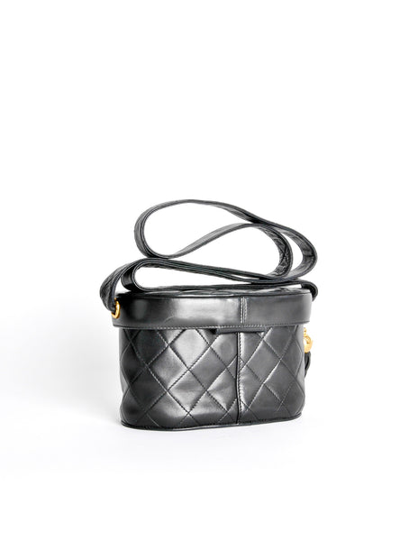 Chanel Vintage Black Quilted Lambskin Tassel Bag