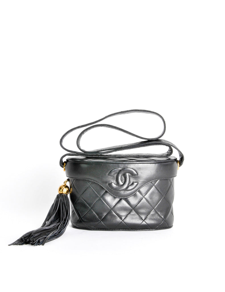 Chanel Vintage Black Quilted Lambskin Tassel Bag – Amarcord