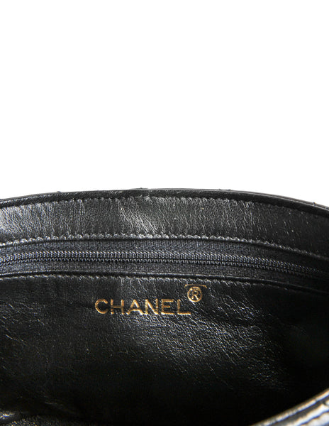Chanel Vintage Black Quilted Lambskin Tassel Bag