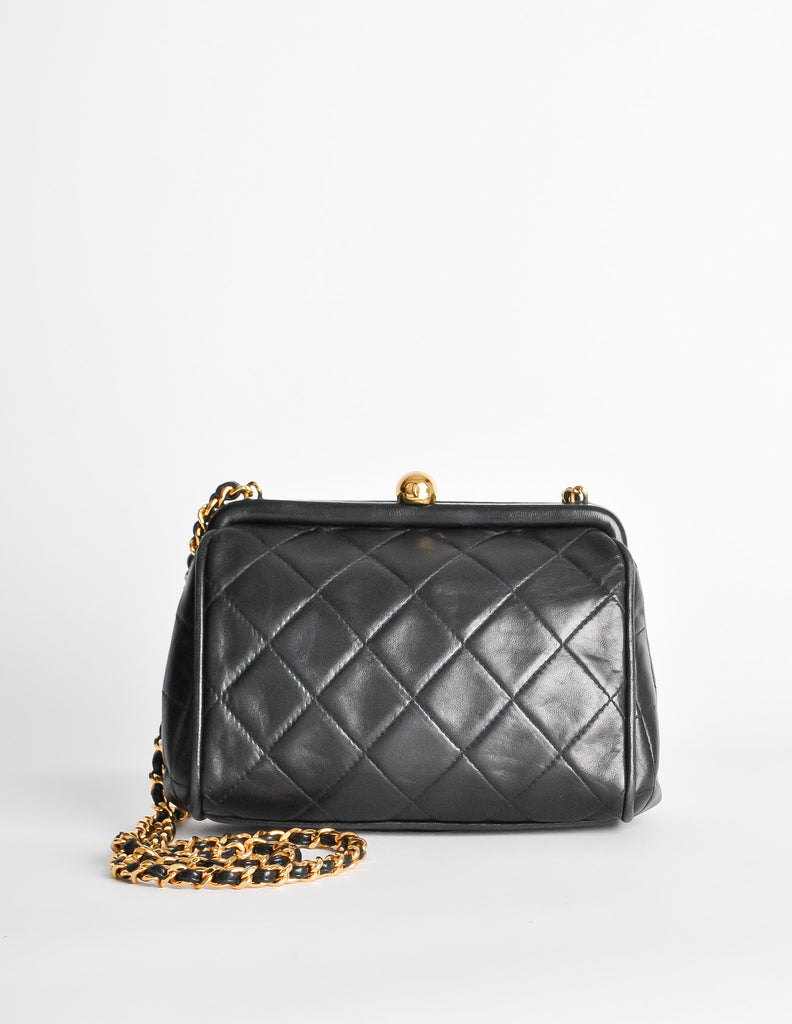 chanel quilted frame bag