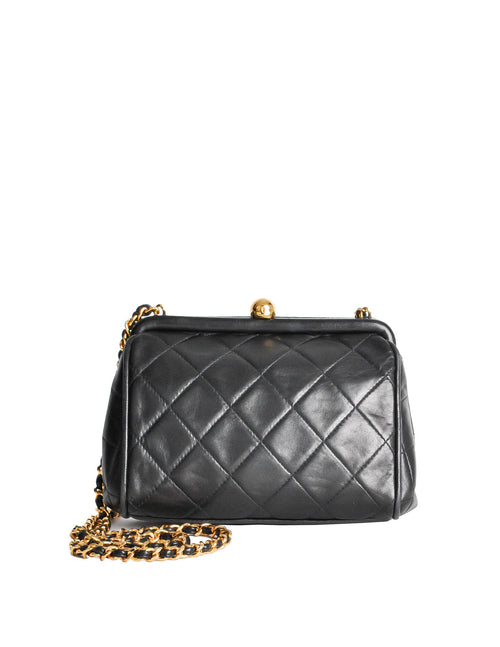 Chanel Vintage Black Quilted Crossbody Bag Amarcord Vintage Fashion