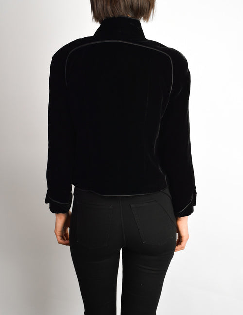 Chanel Vintage Cropped Black Velvet Jacket – Amarcord Vintage Fashion