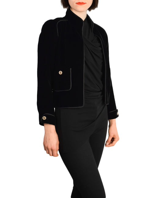 Chanel Vintage Cropped Black Velvet Jacket – Amarcord Vintage Fashion
