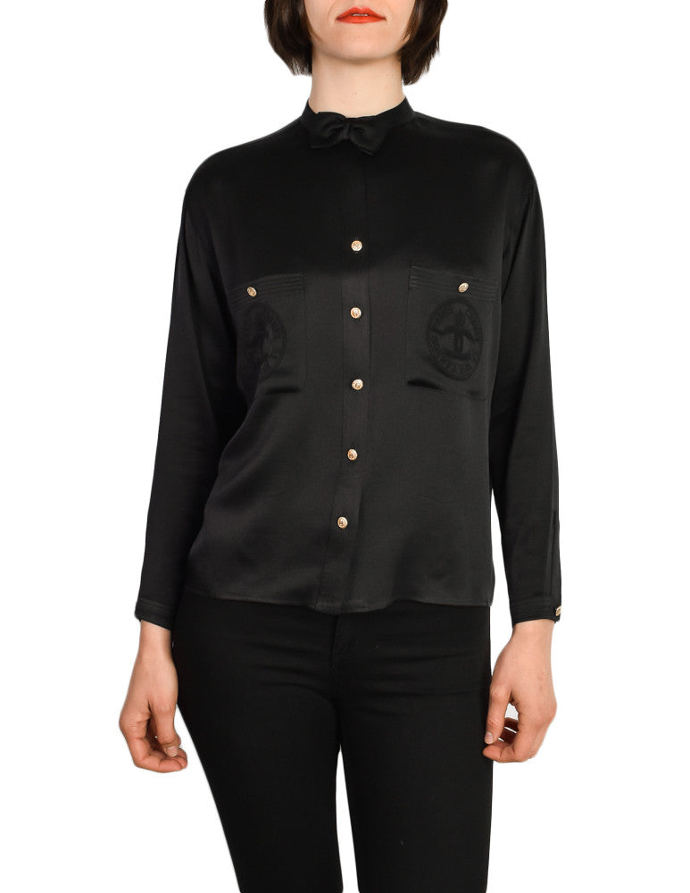 Chanel 2016 Silk Blouse - Black Tops, Clothing - CHA897743