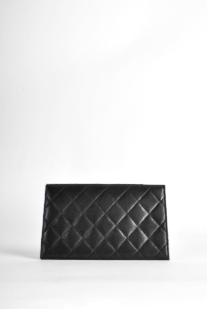 Chanel Vintage Black Quilted Lambskin Pouch Amarcord Vintage Fashion