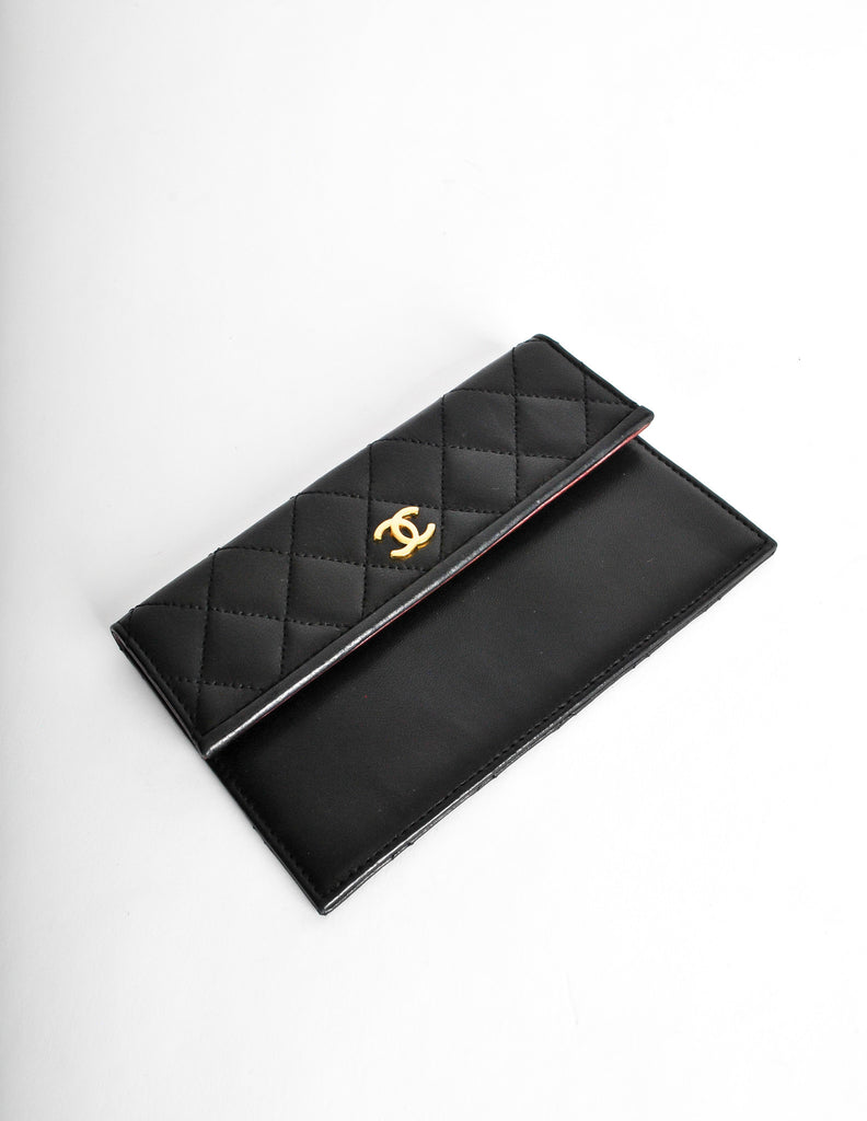 Chanel Black Quilted Lambskin Double Pocket Zip Around iPad Case, myGemma