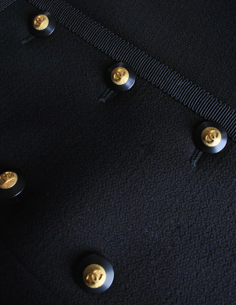 Chanel Vintage Black Wool Longline Blazer Coat - Amarcord Vintage Fashion
 - 11