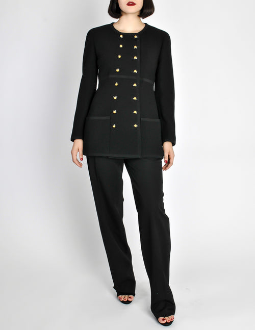 Chanel Vintage Black Wool Longline Blazer Coat – Amarcord Vintage Fashion