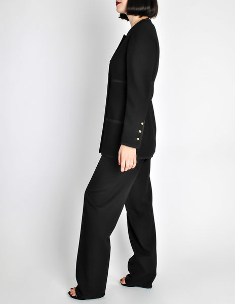 Chanel Vintage Black Wool Longline Blazer Coat - Amarcord Vintage Fashion
 - 8