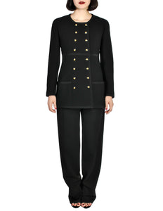 Chanel Vintage Black Wool Longline Blazer Coat - Amarcord Vintage Fashion
 - 1
