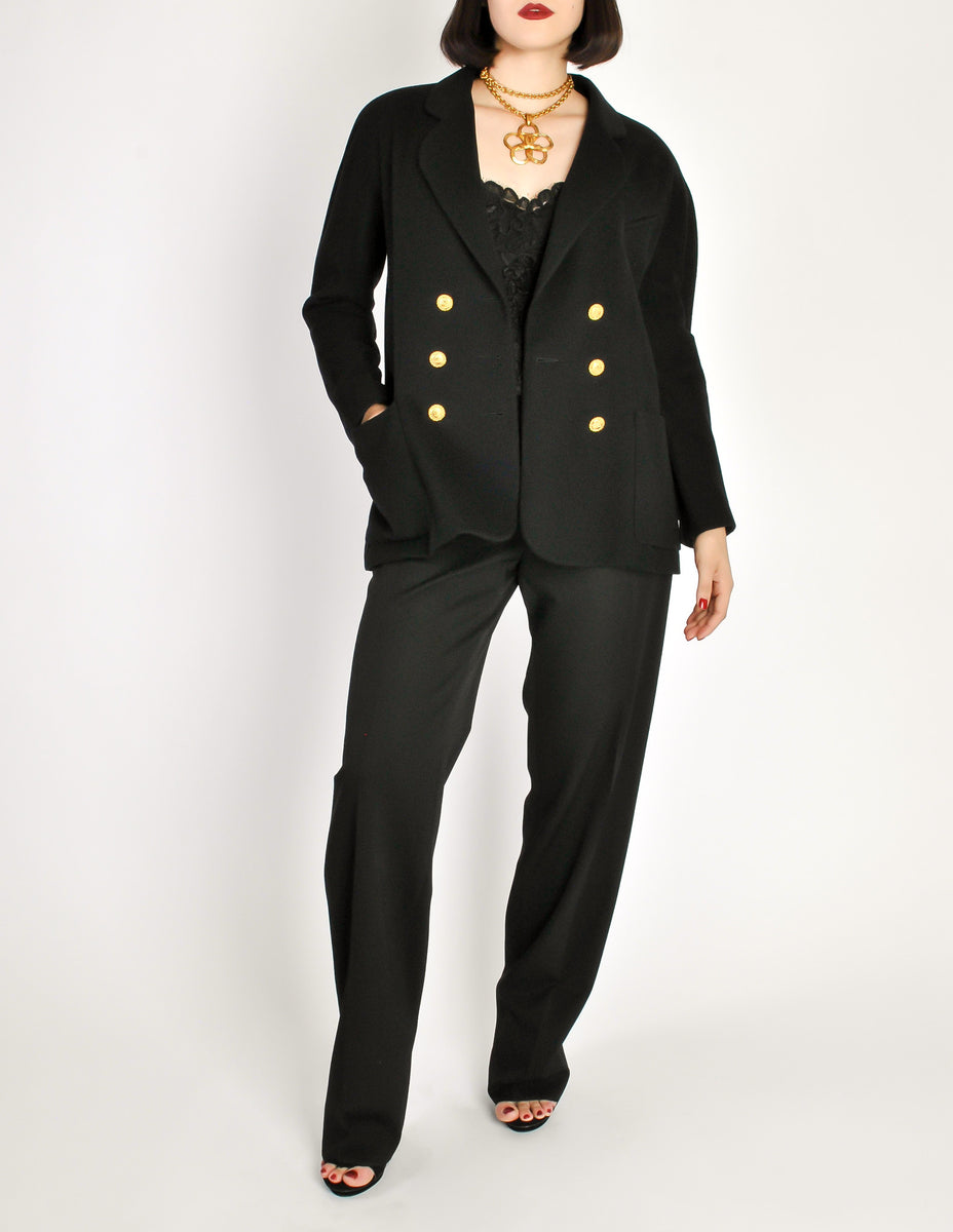 Stand Collar Double Breasted Elegant Plaid Tweed Crop Jacket