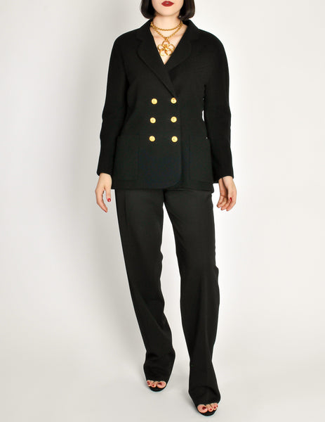 Chanel Vintage Black Wool Double Breasted Jacket - Amarcord Vintage Fashion
 - 3