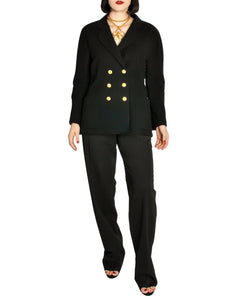 Chanel Vintage Black Wool Double Breasted Jacket - Amarcord Vintage Fashion
 - 1