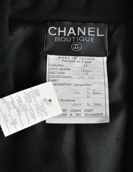 Chanel Vintage Black Wool Double Breasted Jacket