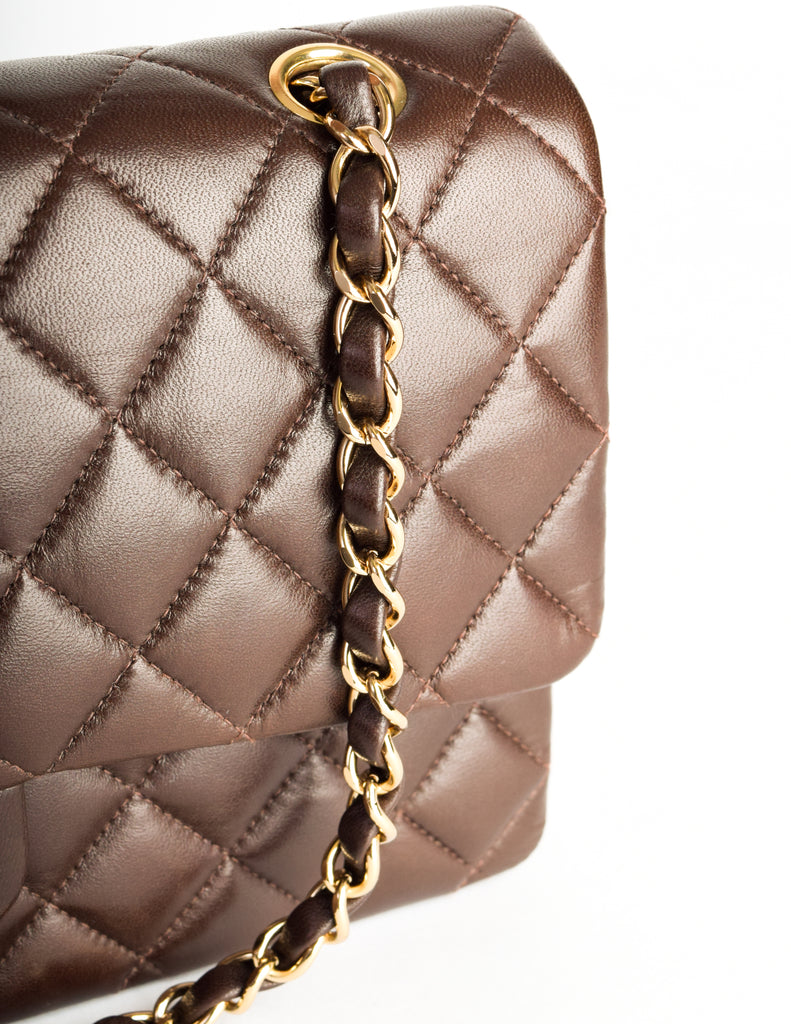 Chanel Vintage Chocolate Brown Quilted 2.55 Medium Classic Double Flap