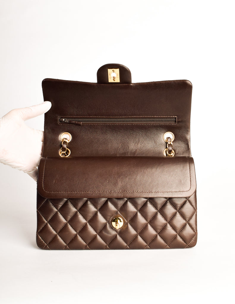 Chanel Vintage Chocolate Brown Quilted 2.55 Medium Classic Double Flap –  Amarcord Vintage Fashion