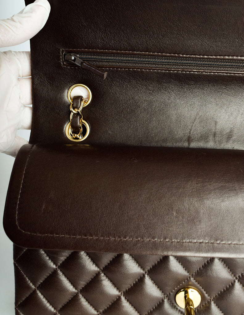 Chanel 2.55 classic flap bag jumbo size caviar black gold