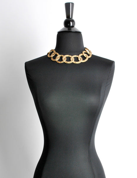 Chanel Vintage Gold CC Logo Chain Link Necklace