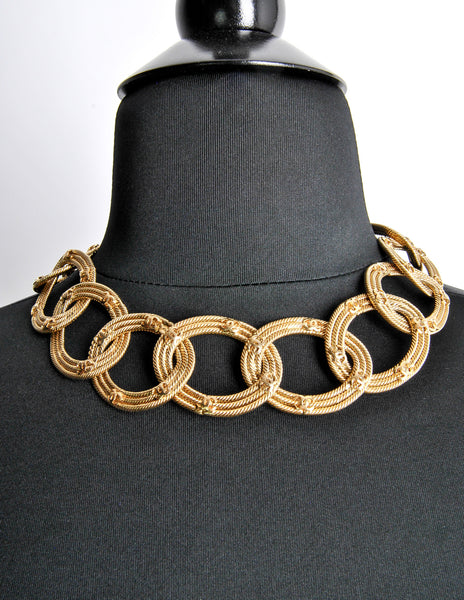 Chanel Vintage Gold CC Logo Chain Link Necklace