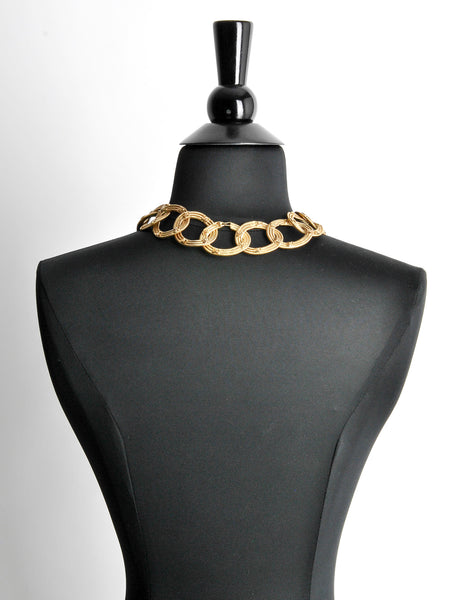 Chanel Vintage Gold CC Logo Chain Link Necklace