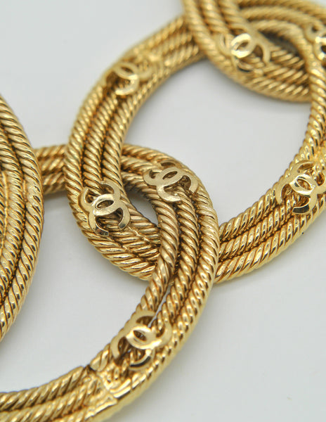 Chanel Vintage Gold CC Logo Chain Link Necklace