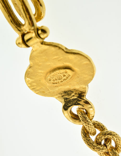 Chanel Vintage Gold CC Clover Necklace