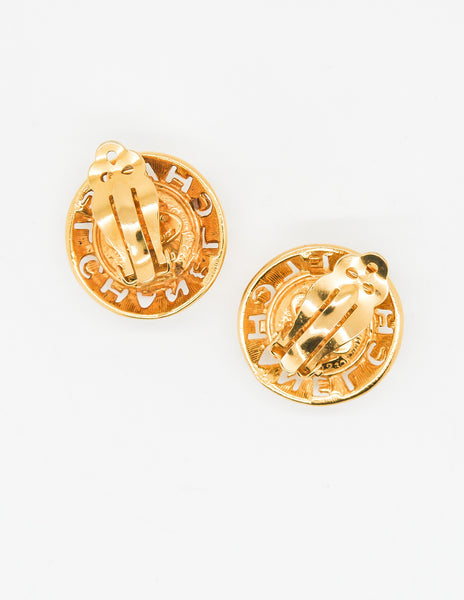 Chanel Vintage Cut Out Pearl Earrings