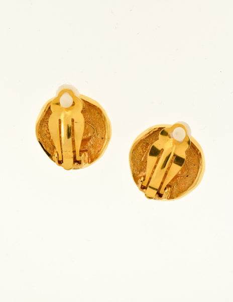 Chanel Vintage Gold Pegasus Namesake Earrings - Amarcord Vintage Fashion
 - 5