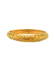 Chanel Vintage Gold Quilted CC Logo Bracelet