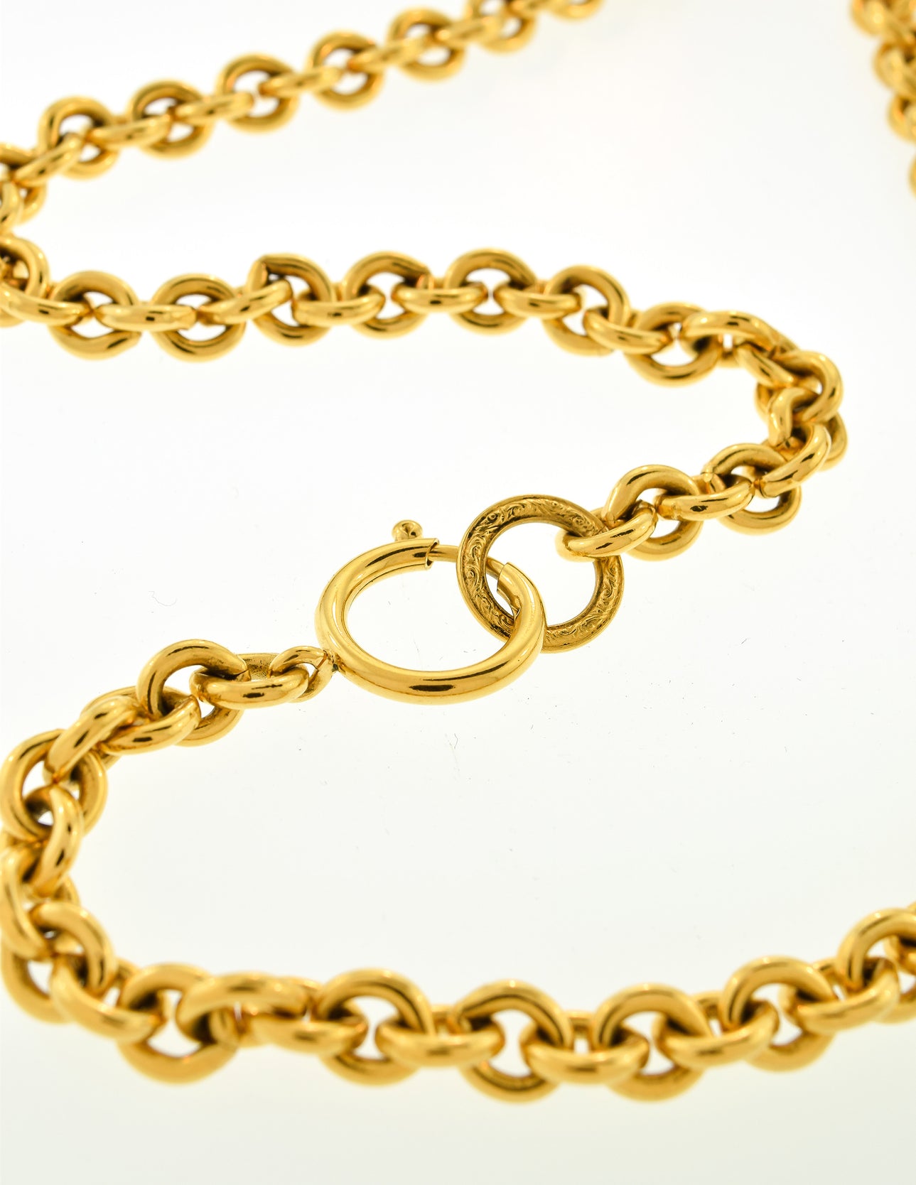 Chanel Vintage Gold Quilted CC Logo Pendant Necklace
