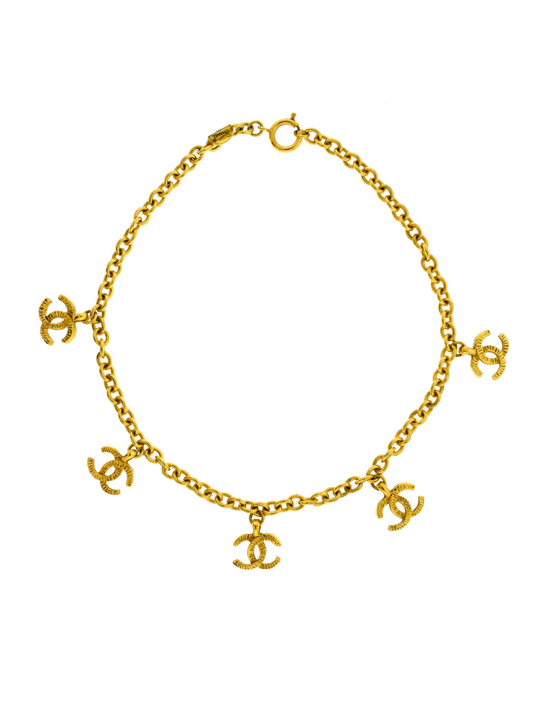 Chanel Vintage Simple CC Logo Pendant Necklace