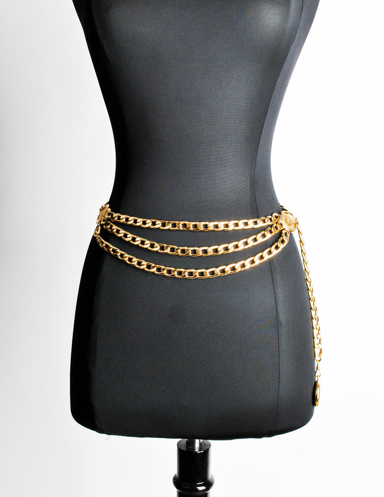 Chanel Vintage Gold Triple Chain Belt – Amarcord Vintage Fashion