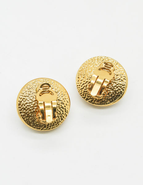 Chanel Vintage Signature White Glass Earrings - Amarcord Vintage Fashion
 - 4