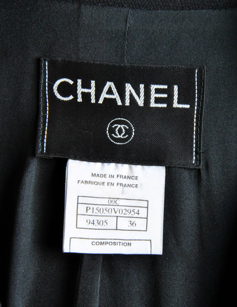 Chanel Vintage Black Wool Peplum Blazer