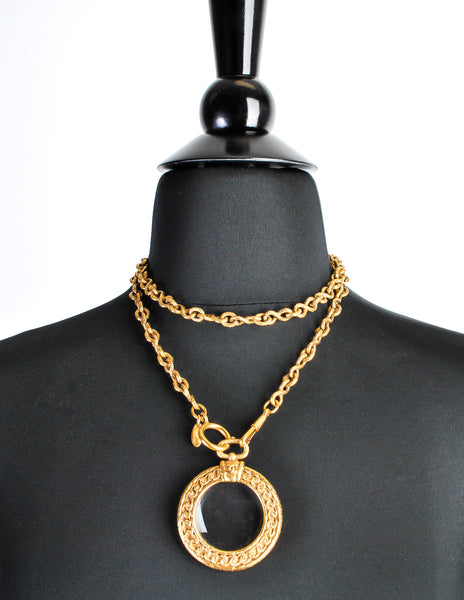 Chanel Vintage Gold Magnifying Glass Loupe Necklace - Amarcord Vintage Fashion
 - 4