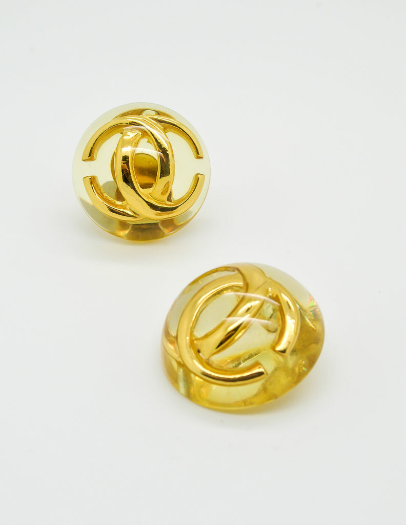 Chanel Vintage Golden CC Lucite Bauble Earrings – Amarcord Vintage